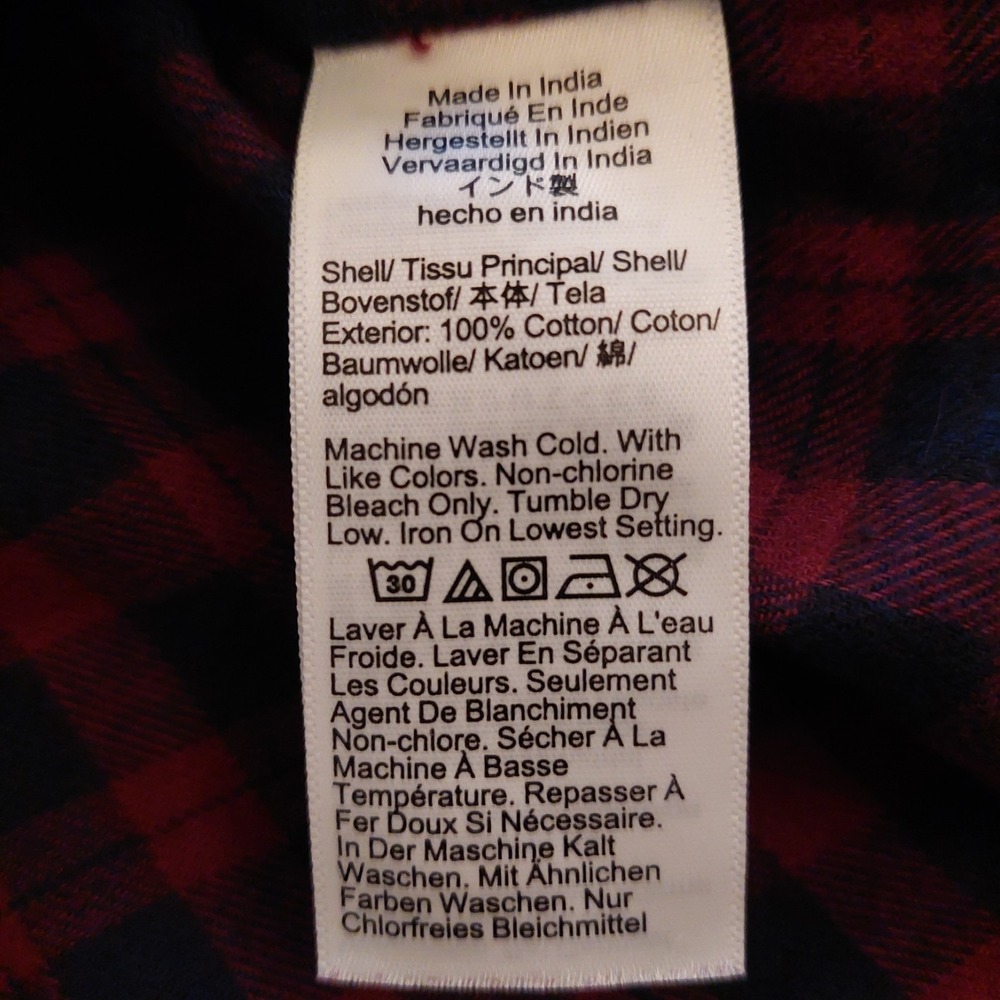 J. Crew Men's Button-Up Shirt Red/Blue Plaid Brushed Twill 100% Cotton Sz L NEW! - Picture 8 of 11